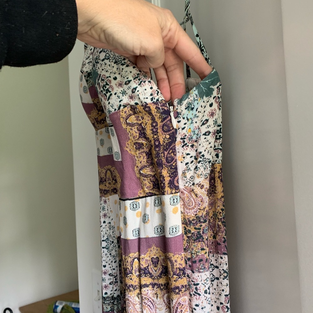 Free People Margarita Patchwork Wide Leg Jumpsuit Size 4 - Picture 9 of 9